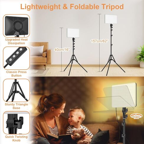 30W Upgraded Photography Lighting Kit, Anautin 2-Pack LED Video Lighting for Video Recording, 3700Lux Studio Lights with Tripod Stand for Photography, Streaming, Gaming, Podcast, Filming, Vlogging in Kuwait