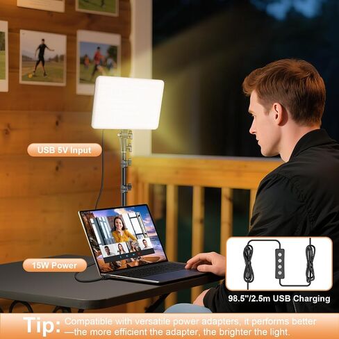 30W Upgraded Photography Lighting Kit, Anautin 2-Pack LED Video Lighting for Video Recording, 3700Lux Studio Lights with Tripod Stand for Photography, Streaming, Gaming, Podcast, Filming, Vlogging in Kuwait