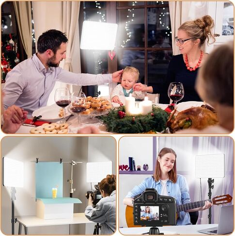 30W Upgraded Photography Lighting Kit, Anautin 2-Pack LED Video Lighting for Video Recording, 3700Lux Studio Lights with Tripod Stand for Photography, Streaming, Gaming, Podcast, Filming, Vlogging in Kuwait