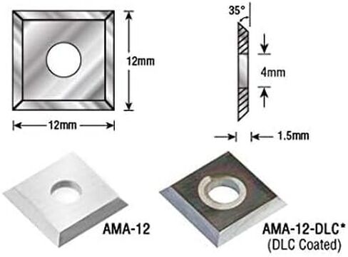 Amana Tool - AMA-12-DLC Solid Carbide 4 Cutting Edges Diamond-Like Carbon (DLC) Coated Ins in Kuwait