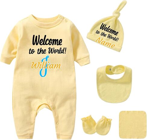 Personalized Newborn Baby Girl Preemie Clothes Boys, Custom Baby Gift Newborn Preemie Clothes Going Home from Hospital Outfit in Kuwait