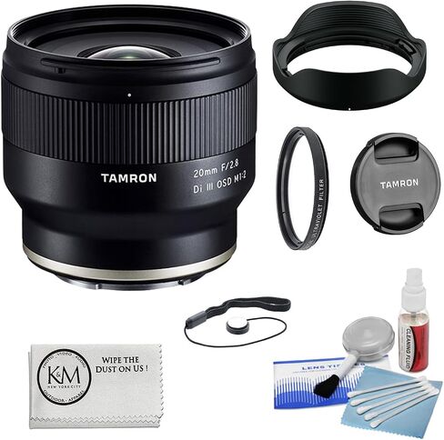Tamron 20mm f/2.8 Di III OSD M 1:2 Lens for Sony E Bundled with 67mm UV Filter + 5-Piece Camera Cleaning Kit + Lens Cap Keeper + Microfiber Cleaning Cloth (5 Items) in Kuwait