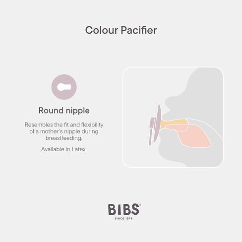BIBS x Liberty Colour Pacifier, 6-18 Months, 2-Pack, June Blossom/Pumpkin | Round Natural Rubber Latex | Size 2 | BPA-Free | Made in Denmark | High Nipple Acceptance | Airflow Holes | Comfort Shield in Kuwait