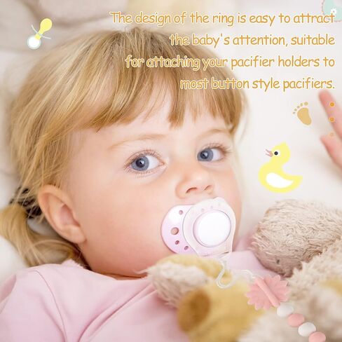 Patelai 15 Pieces Soft Silicone Baby Pacifier Clips Holders Silicone Adapter Rings Holder Baby Nipple Rings Dummy Nipple Holder for Pacifiers(Transparent) in Kuwait
