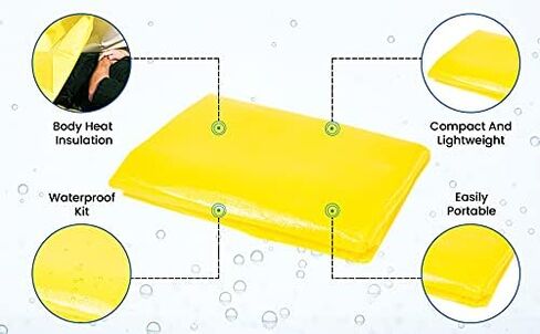 Primacare CSCB-6821 Disposable Transport Emergency Blanket, Lightweight and Warerproof, Blanket for Outdoors, Camping, First Aid, Hiking, Survival, 60" x 90", Yellow (Pack of 18) in Kuwait