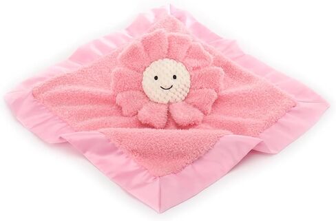 Apricot Lamb Pink Sunflower Soft Loveys for Babies, Security Blanket for Baby Boy and Girl, 14x14 Inches, 100% Plush Material in Kuwait