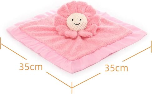 Apricot Lamb Pink Sunflower Soft Loveys for Babies, Security Blanket for Baby Boy and Girl, 14x14 Inches, 100% Plush Material in Kuwait