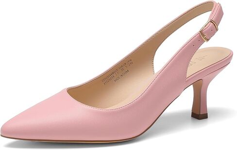 DREAM PAIRS Women's Kitten Slingback Heels Pumps | Closed Pointed Toe Low Heels Sexy Casual Dress Shoes for Party Wedding Office Work and Shopping in Saudi Arabia