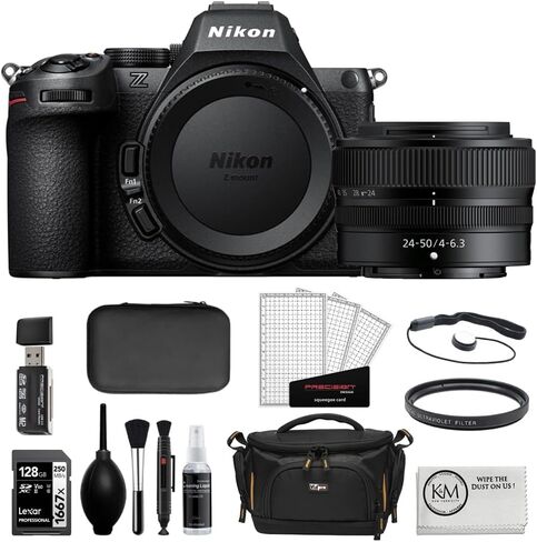 Nikon Z5 II Mirrorless Camera | Body Only Bundle with 128GB Memory Card + Cleaning Kit + Screen Protectors + SD Card Reader + Camera Bag+ Cleaning Cloth (7 Items) in Kuwait