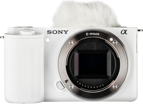 Sony ZV-E10 Mirrorless Camera (Body Only, White) (ILCZV-E10/W) + 64GB Card + Photo Software + Bag + NPF-W50 Battery + External Charger + Card Reader + Flex Tripod + More in Kuwait