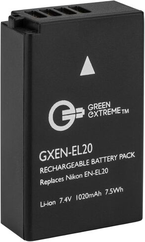 2 Pack EN-EL20 Battery and Compact Smart Charger Kit | Includes 2 EN-EL20 batteries and smart charger for Nikon 1, Coolpix A and Blackmagic cameras in Kuwait