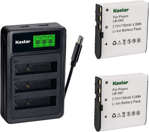 Kastar 3-Pack Battery with LZD3 USB Triple Charger Compatible with NP-40 D-Li202 D-Li217 BC-30L BC-31L, Digital Camera Camcorder Compatible with Agfa DXG Digilife Ordro Rollei Vivikai Winait in Kuwait