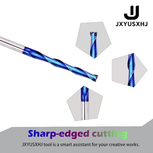 Extra Long 4 Inch Upcut Spiral Router Bit 1/4 Inch Shank, 2 Inch Cutting Length 1/4 Inch Cutting Diameter, Solid Carbide with NACO Coating CNC Router Bits End Mill for Wood Cut, Trimming, Carving in Kuwait