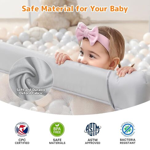 Foldable Baby Playpen with Mat, 71"x59" Playpen for Babies and Toddlers, Large Collapsible Play Pen, Portable Safe Play Yard with Gate, Breathable Mesh, Anti-Fall in Saudi Arabia