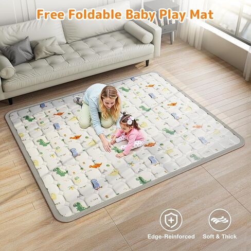 Foldable Baby Playpen with Mat, 71"x59" Playpen for Babies and Toddlers, Large Collapsible Play Pen, Portable Safe Play Yard with Gate, Breathable Mesh, Anti-Fall in Saudi Arabia