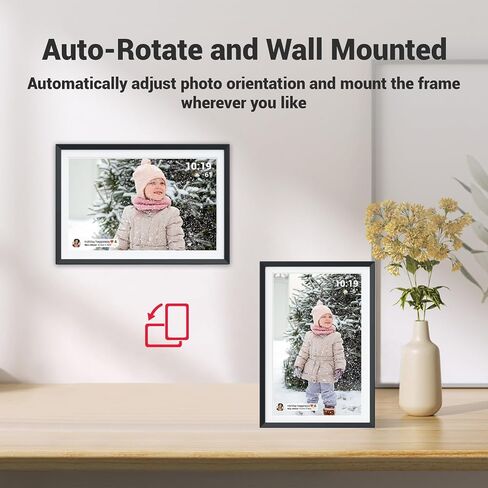 Frameo 10.1 in Smart WiFi Digital Photo Frame Electronic Picture Frame Slideshow Send Photos,32GB Ultra-Large Storage High Definition Display IPS Touch Screen Picture Frame in Kuwait