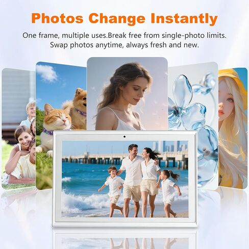 MemoryCbue 10.1 Inch Glasses-Free 3D Digital Photo Frame, 1920x1200 HD Lenticular Display with AI Image Enhancement, WiFi Cloud Sync Digital Picture Frame, 64GB, Touch Panel & Remote, Home Gift in Kuwait
