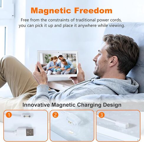 MemoryCbue 10.1 Inch Glasses-Free 3D Digital Photo Frame, 1920x1200 HD Lenticular Display with AI Image Enhancement, WiFi Cloud Sync Digital Picture Frame, 64GB, Touch Panel & Remote, Home Gift in Kuwait