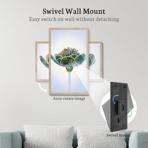 BSIMB 21.5 Inch Large Digital Picture Frame(Non-Touch Screen), 64GB 1920x1080 FHD WiFi Electronic Photo Frame Remote Control, Share Pictures/Videos via App/USB/SD Easy Setup Gifts for Mom, Light Wood in Kuwait