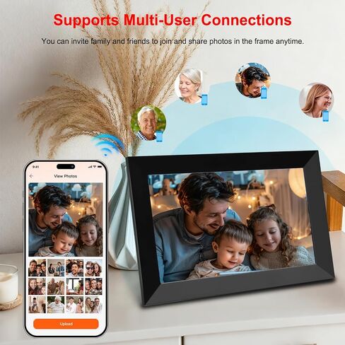 10.1" Digital Picture Frame, Interactive Electronic Picture Frame | 1280*800 HD IPS Touch Screen, WiFi Smart Digital Calendar with AI-Generated Images, Auto-Rotate & Remote Share via APP in Kuwait