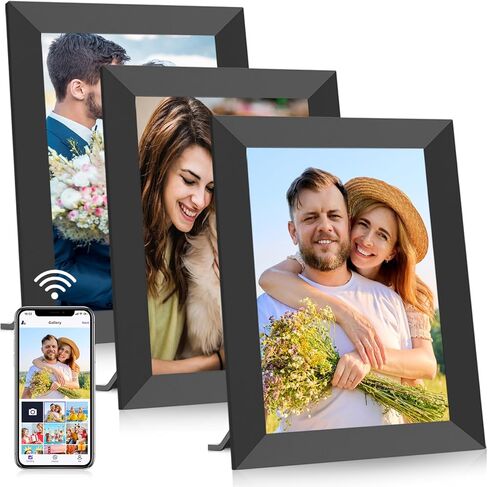 FANGOR 10.1 Inch WiFi Digital Picture Frame 1280x800 HD IPS Touch Screen, Electronic Smart Photo Frame with 32GB Storage, Auto-Rotate, Instantly Share Photos/Videos via Uhale App from Anywhere 3 Pack in Kuwait