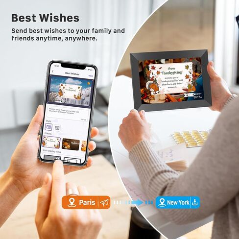 FANGOR 10.1 Inch WiFi Digital Picture Frame 1280x800 HD IPS Touch Screen, Electronic Smart Photo Frame with 32GB Storage, Auto-Rotate, Instantly Share Photos/Videos via Uhale App from Anywhere 3 Pack in Kuwait