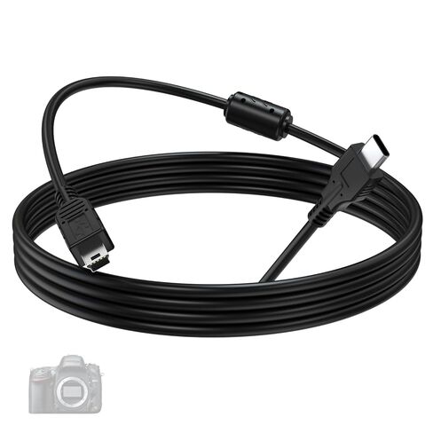 UC-E4 USB Cable Compatible with Nikon D40 D40X D50 D60 D70 D70S D80 D90 D100 D200 D300 D300S D610 D700 D3000 D3100 D7000 D1H D2X D2H D2HS D3 D3S D4 Camera, for iPhone 15/16/17, Laptop, Tablet (3.3ft) in Kuwait