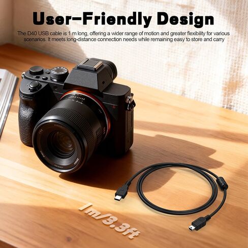 UC-E4 USB Cable Compatible with Nikon D40 D40X D50 D60 D70 D70S D80 D90 D100 D200 D300 D300S D610 D700 D3000 D3100 D7000 D1H D2X D2H D2HS D3 D3S D4 Camera, for iPhone 15/16/17, Laptop, Tablet (3.3ft) in Kuwait