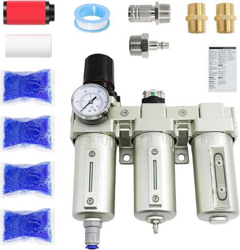 4 Stage 3/4" Air-Dryer-for-Compressor 2Filter&2Dryer System,Auto Drain | Air-Compressor-Water-Separator-System for Plasma Cutter and Paint Spray, NPT Industrial Grade in Saudi Arabia