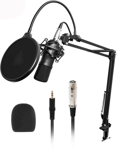 Professional Studio Microphone Kit Condenser Cardioid Podcast Mic for Gaming Recording in Kuwait
