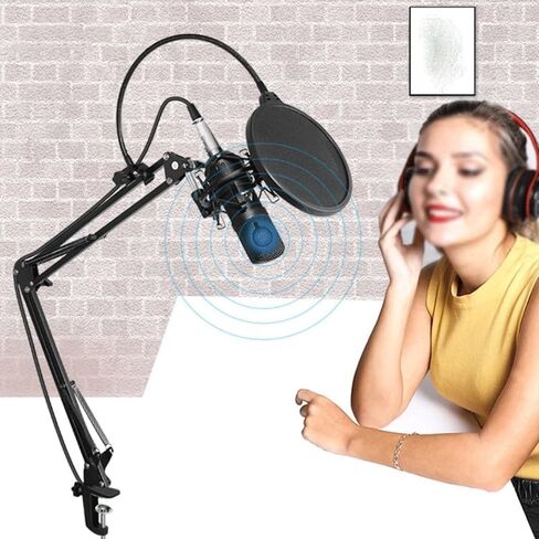 Professional Studio Microphone Kit Condenser Cardioid Podcast Mic for Gaming Recording in Kuwait