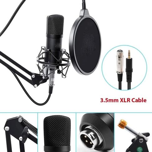 Professional Studio Microphone Kit Condenser Cardioid Podcast Mic for Gaming Recording in Kuwait