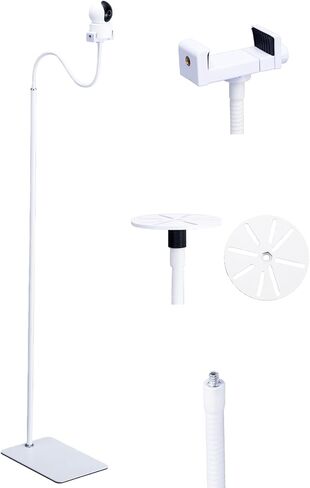 2Pack 80"-31" Tall White Floor Holder Stand Mount for Security Cameras, 3.2lbs Base,Height Adjustable 31.5-80",Compatible with Baby Camera Monitor/Security Cameras/Pet Camera (2) in Kuwait