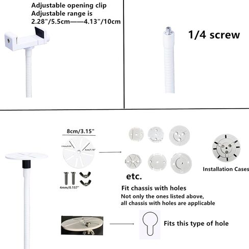 2Pack 80"-31" Tall White Floor Holder Stand Mount for Security Cameras, 3.2lbs Base,Height Adjustable 31.5-80",Compatible with Baby Camera Monitor/Security Cameras/Pet Camera (2) in Kuwait