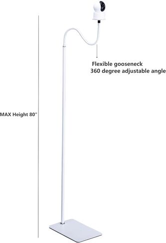 2Pack 80"-31" Tall White Floor Holder Stand Mount for Security Cameras, 3.2lbs Base,Height Adjustable 31.5-80",Compatible with Baby Camera Monitor/Security Cameras/Pet Camera (2) in Kuwait