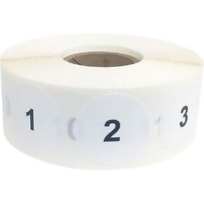 Consecutive Number Labels 1-1000 1 Inch Number Stickers for Inventory 1,000 Stickers On A Roll