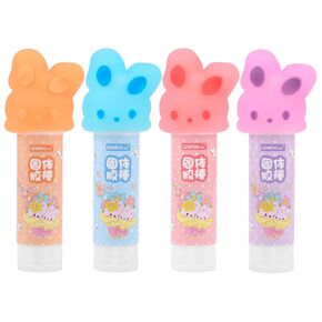 Cute Rabbit Shaped Solid Glue Sticks, 4 Pcs Cartoon Glue Sticks with Random, Sticks for School Office Home Crafting Supplies, 0.28 Oz, 4/Packs