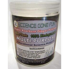 Universe of Science Inc Educational Products - Superabsorbent Diaper Polymer 1 lb Sodium Polyacrylate -One pound of the Superabsorbent Polymer.