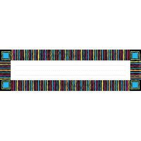 Barker Creek Colorful Desk Nameplates & Bulletin Board Signs, Neon Stripes, Multi-Purpose Desk Nameplates, Bulletin Board Signs, Hall Passes, Word Walls and More! 3.5" x 12", Pack of 36 (1406)