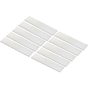 PATIKIL 8"x2" Blank Engraving Name Plate, 10 Pack Personalized Custom Office Desk Name Plates for DIY Laser Printing, Silver