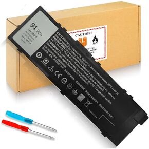 91Wh MFKVP T05W1 Battery for Dell Precision 15 7510 7520 M7510 17 7710 7720 M7710 Series, TO5W1 0TWCPG 451-BBSF 451-BBSB TWCPG GR5D3 0FNY7 1G9VM M28DH, 72Wh T05W1 11.1V / 91Wh MFKVP 11.4V
