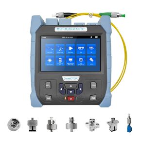 Rsrteng OTDR Fiber Optical Tester 1310/1550nm 28/26dB 5" Touch Screen SM Fiber Tester LS OPM VFL OLS Event Map RJ45 8GB TF Card PC-Sides Analysis Software Connector with UPC/SC FC LC ST
