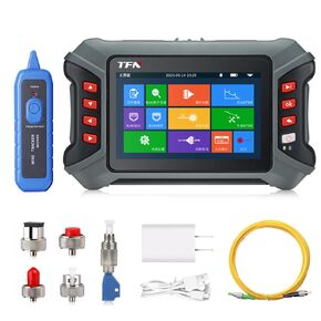 TFN Mini OTDR 1310/1550nm SM Otdr Fiber Tester 28/26dB 3.5 inch Touch Screen Test Range 0.5-100KM Built in OPM OLS RJ45 VFL USB Charging with FC/SC UPC Universal Interface Fiber Optic Tester