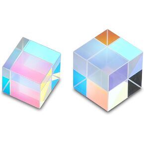 Set 2 Optical Glass X-Cube Prism RGB Dispersion Prism for Physics Teaching,Photography Props (1.5cm,2cm)