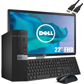 Dell OptiPlex 7050 SFF Desktop, 22-Inch Monitor, Intel Quad Core i5-6500 16GB RAM 256GB SSD, WiFi, Bluetooth, Keyboard and Mouse, Win10 Pro (Renewed)