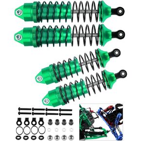 Rcarmumb RC Shock Absorber Upgrades for 1/10 Slash Stampede Rustler Rally Hoss 4X4 2WD,4PCS Alloy RC Shock Absorber,Front Rear Assembled Full Metal Big Bore Shocks,Green