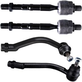 DJGAA 4Pcs Tie Rod Ends, EV800231 ES800035 ES800055 Front Inner Outer Tie Rod End for Hyundai Santa Fe 2007-2012, Premium Tie Rods End Kit for Kia Sorento 2011-2013