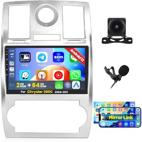 Roinvou [2G+64G] Car Radio for Chrysler 300C 2004-2011 with Wireless Carplay/Android Auto, 9 Inch Android 13 IPS Touch Screen Car Stereo, Bluetooth, GPS Navi, WiFi, SWC, 28UI, DSP + Backup Camera