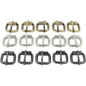 DGOL 3/4 inch (20mm) Heavy Strong Belt Leather Strap Webbing Shinning Roller Pin Buckles 3 Color Total 15pcs