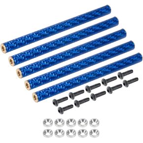 AMK SCX10 Chassis Braces 5Pcs 67-78mm Blue Carbon Fibre Braces for 1/10 RC Crawler LCG Chassis Gspeed Dluxfab Element Gmade R1 SCX10 Comp Builds SCX10 Upgrades Accessories (SCX10 Chassis Braces 75mm)